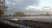 crisp spring morning view over the canal